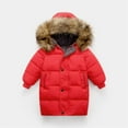thumbnail image 2 of Ruyang Girls Padded Puffer Coat Boys Furry Hooded Camouflage Parka Coats Long Down Quilted Jackets Warm Zip Up Outwear, 2 of 5