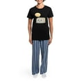 thumbnail image 4 of CafePress - Kawaii Tofu Asking People To Women's Dark Pajamas - Women's Short Sleeve Print T-Shirt and Pants Dark Cotton Pajama Set, 4 of 7