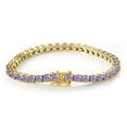 thumbnail image 2 of 3mm Moissanite Tennis Bracelets Women Gold Bracelets Round Cut D Color VVS1 Clarity Light Purple Diamond Tennis Bracelets 925 Sterling Silver Bracelets for Women（6-9 inchs）, 2 of 6