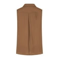 thumbnail image 5 of Frostluinai Womens Sleeveless Button Down Shirt Collared Cotton Linen Blouse Casual Office Shirts Basic Solid Splie Hem Tank Tops, 5 of 7