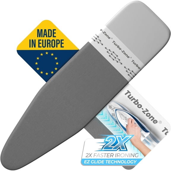 Bartnelli Ironing Board Cover and Pad 100% Scorch Resistant Gray with Park & Turbo Zones, Premium Iron Board Cover Pad