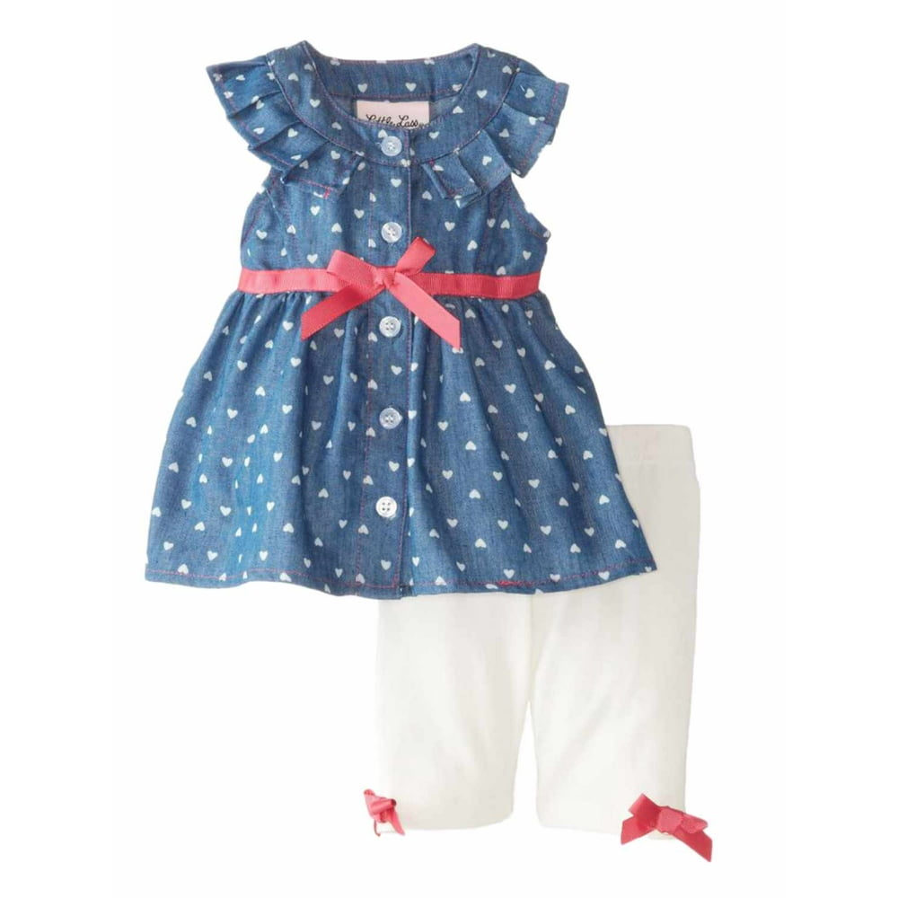 Little Lass Little Lass Infant Girls Denim Top & Leggings Outfit 2