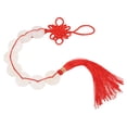 thumbnail image 4 of White Jade Pendant With Red Rope Pure Color Eight White Jade Chinese Knot Feng Shui Pendant Car Room Decoration Collection 17.1in, 4 of 8