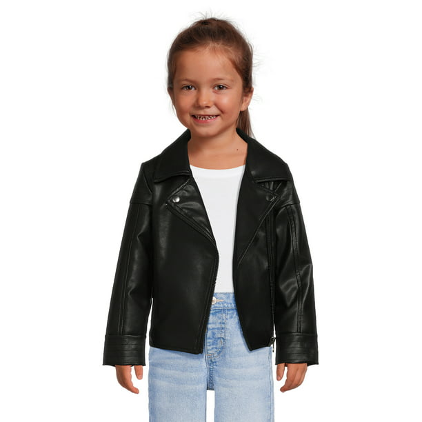 Wonder Nation Toddler Girl Faux Leather Moto Jacket, Sizes 12M-5T ...
