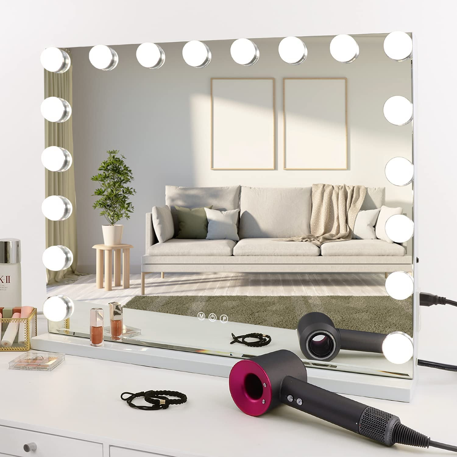 Fenair Large LED Lighted Makeup Mirror Tabletop or Kuwait Ubuy