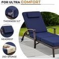 thumbnail image 6 of Yalissey 79.1''Chaise Lounge Chair Set Outdoor of 2, Patio Lounge Chair, Wicker Reclining Chair with 6 Adjustable Position Backrest 115-180° for Poolside, Backyard, Lawn, Deck (Blue), 6 of 7