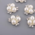 thumbnail image 4 of 2x decoración de de imitación de aleación cristal para joyas, suministros de bricolaje Gloria Botones de perlas con espalda plana, 4 of 9