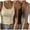 Beige3, variant on fatyb Women's 3 Pack Ribbed Tank Tops Scoop Neck Spaghetti Strap Cami Shirts Slim Crop Going out Shirts