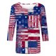 thumbnail image 4 of ICHUANYI Clearance Women's Fashion Short Sleeve Retro Round Neck Printed Loose Tops Blouse Three Quarter Sleeve(Red, XXL) ICHUANYI WER2023081206576, 4 of 4