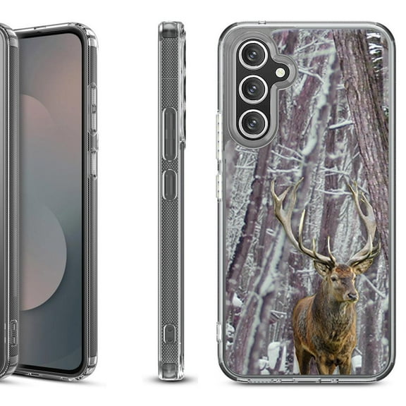 Shockproof Protective Phone Case Cover for Samsung Galaxy S25 FE, by OneToughShield - Deer/Snow/Camo