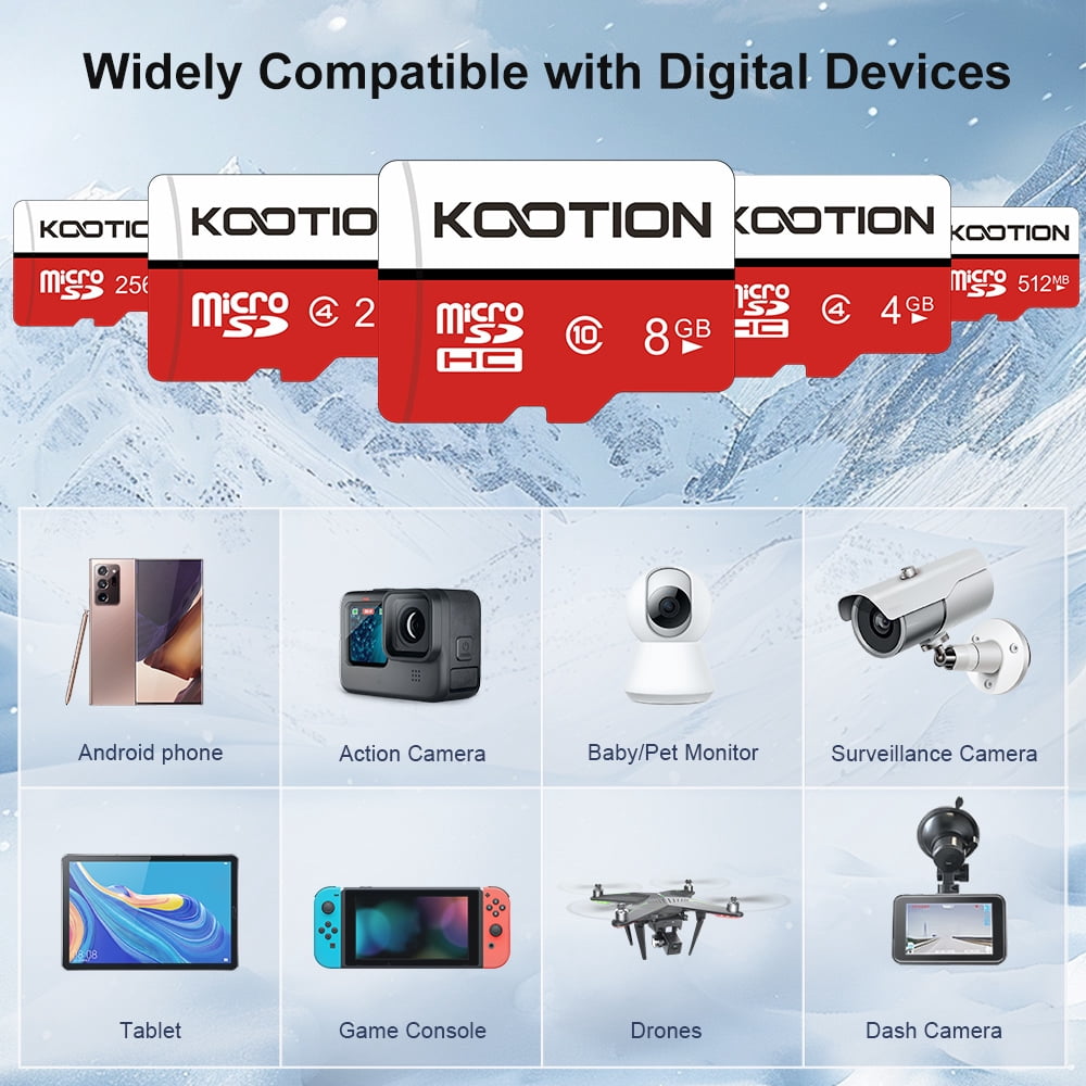 4GB Micro SD Card 10 Pack KOOTION microSDHC Memory Card for Smartphone Dash Cam Drone Game Console