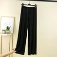 thumbnail image 2 of Kaemgyyd Plus Size Pajama Pants Soft Comfortable Wide Leg Flowy Sleepwear Lounge Drawstring Loose Fit Pj Bottoms Trousers, 2 of 6