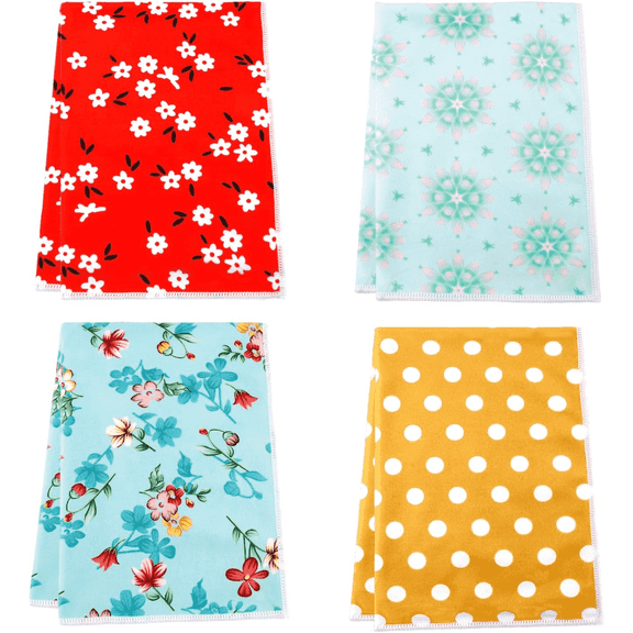 HNYG 4Pcs Kitchen Dish Towels, Microfiber Spring Floral Cute Dish Towels, Practical Beautiful Gift for Kitchen Stuff Accessories Housewarming, 16" x 24"