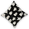 thumbnail image 2 of Happy Halloween Pillow Covers 18x18 Set of 2, Halloween White Ghost Decorative Throw Pillow Covers Holiday Farmhouse Outdoor Black Pillowcase for Couch Sofa Home Decor, 2 of 4