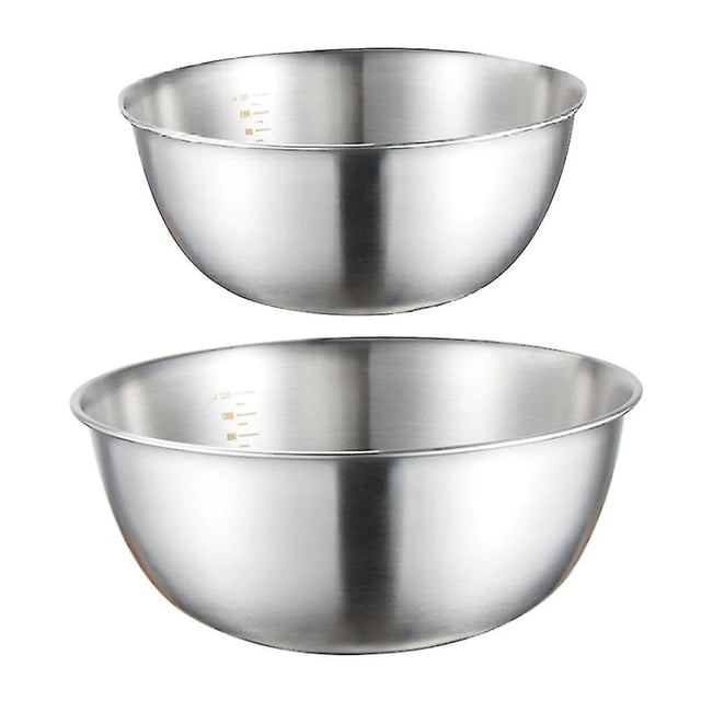 Cuencos para mezclar de acero inoxidable de 2 piezas con cuencos para mezclar huevos de profundidad graduada Cuencos multifuncionales para uso doméstico
