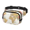thumbnail image 2 of Fotbe World Map 1 Cangurera Cuadrada con Estampado de Doble Capa, Bolsa de Cintura Ajustable Mini para Hombres y Mujeres, 2 of 9