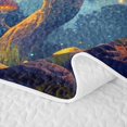 thumbnail image 5 of Homewish Lovely Glowing Mushrooms Quilt King,Woodland Fungus Plant King Coverlet Set,Navy Blue Reversible,3-Piece, 5 of 7