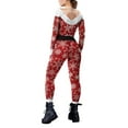 thumbnail image 2 of Diconna Femmes Hommes Noël Combinaison Flocon de Neige Impression Bodycon Manches Longues Haut Cou Costume, 2 of 3