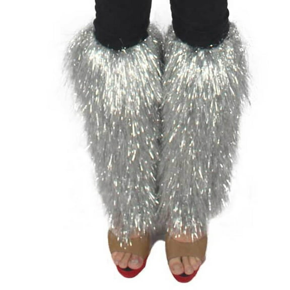HPO Adult Unisex Tinsel Party Leg Warmers in Multiple Colors, Suitable for Halloween and Cosplay, Flame-retardant Tinsel
