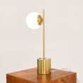 thumbnail image 6 of Witaxima Ethereal Modern Small Brass Metal Table Lamp with White Glass Globe Shade, Elegant Desk Lamp 22"H for Living Room & Office, Gold & White, 6 of 9