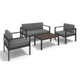 thumbnail image 7 of Seizeen 4 Pieces Patio Furniture Set, Outdoor Conversation Set All-aluminum, Porch Furniture Sets W/8cm Cushions & Table, Thickened Metal Patio Set for Deck Poolside Backyard Furniture, Black, 7 of 7