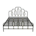 Novogratz Boutique Olivia Metal Bed, Queen Size Frame, Black and Gold