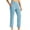 Light Blue, variant on CFLVAEK Workout Capris for Women with Pockets High Waisted Stretch Pants Loose Fitting Wide Leg Yoga Capri Pants Solid Color Casual Pant Khaki S