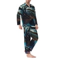 thumbnail image 2 of Fotbe Starry Sky Colorful Crocodile A Pattern Long Sleeve Pajama Set for Men,Sleepwear Set,2-piece Loungewear Set,Soft PJs Comfy Nightwear with Pockets-XX-Large, 2 of 7