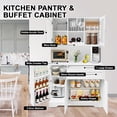 thumbnail image 6 of Kitchen Pantry Storage Cabinet with Drawers,Modern Buffet with Microwave Stand,Tall Kitchen Hutch with Hutch,Freestanding Coffee Bar Cabinet with 14 Shelves and Drawer for Dining Room, 6 of 8