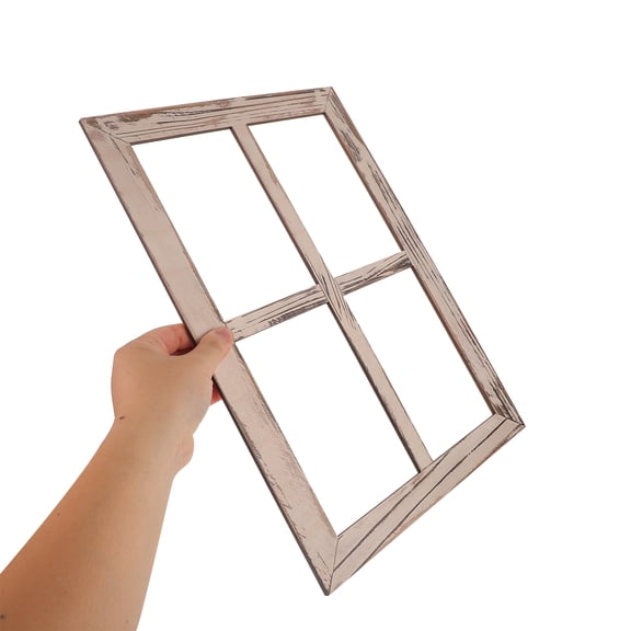 SEWOART 2Pcs Farmhouse Style Faux Window Frame Rustic Wood Wall Art Decoration for Bathroom