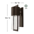 thumbnail image 5 of Hinkley Lighting 1320HE-LED Dwell Small 1 Light LED Outdoor Wall Sconce in Hemat, 5 of 7