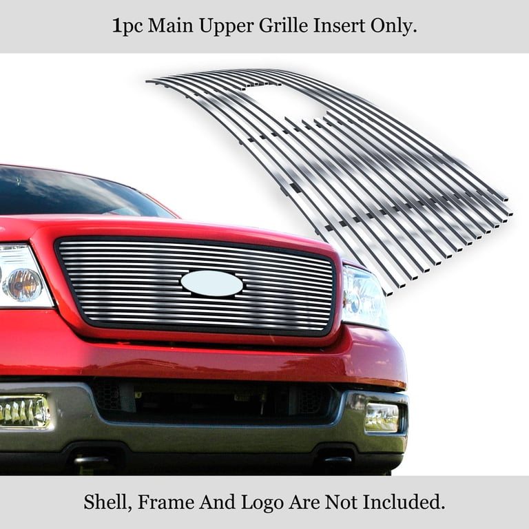 APS Black Billet Grille Insert For Ford F-150 2004-2008 | Horizontal Stainless Steel | Honeycomb Style Overlay
