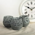 thumbnail image 2 of MDR Trading Inc. FP-HUS-289 Set Of 3 Assorted Scroll Patterns Tea Light Candle Holder, 2 of 2