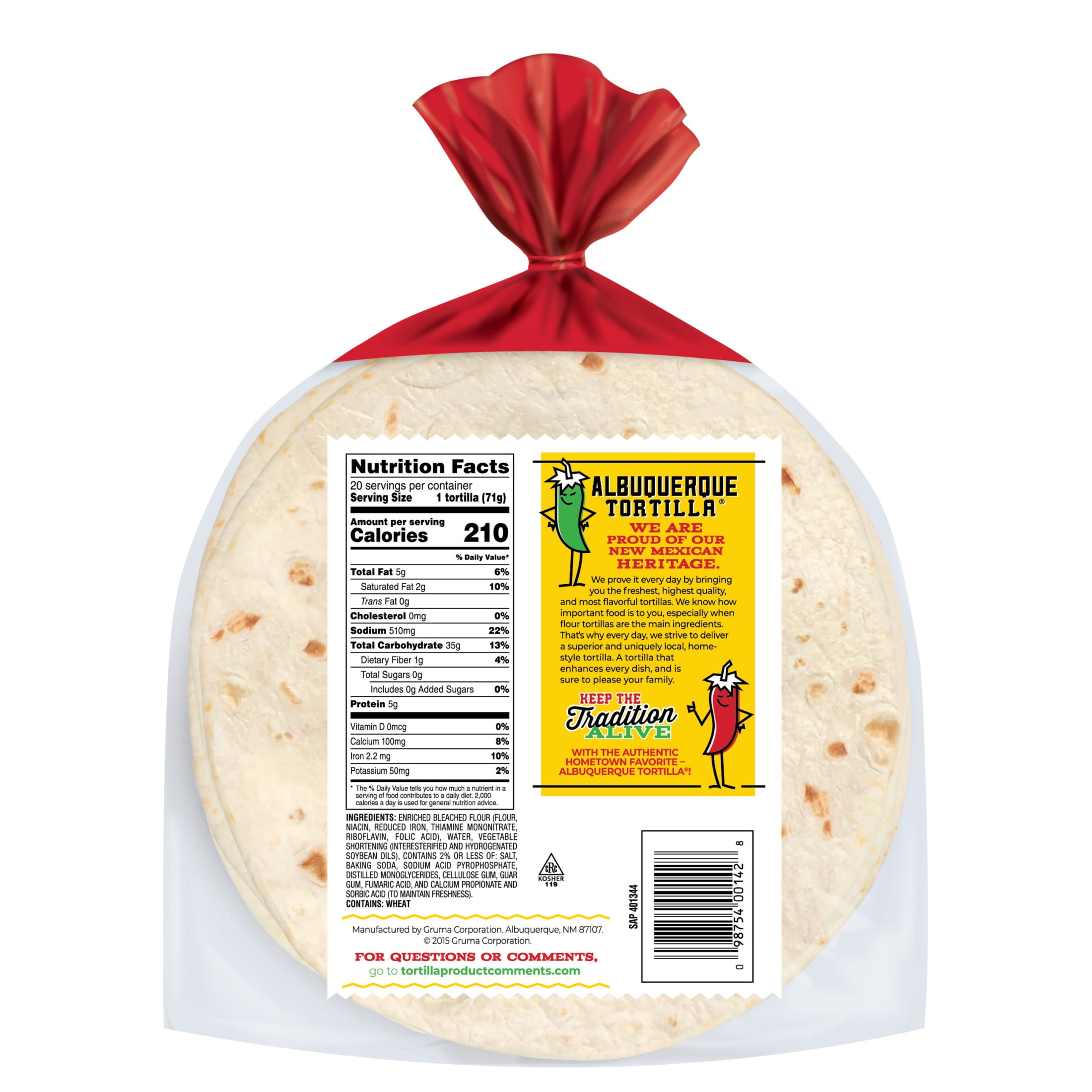 Albuquerque Flour Tortillas, Burrito Size, 20 Count