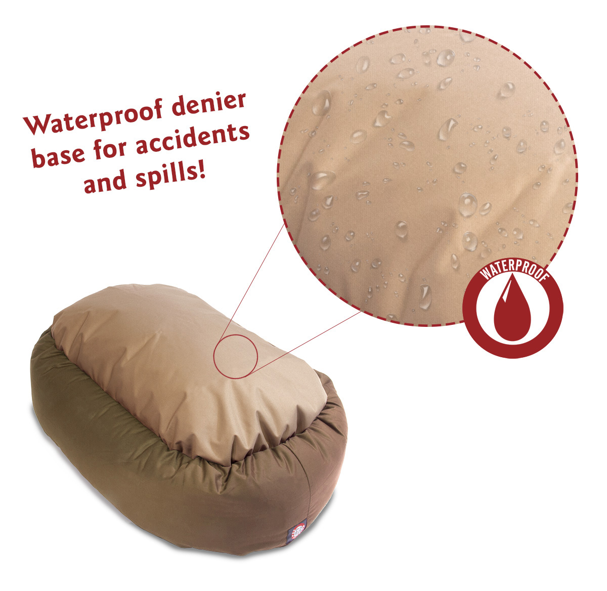 Majestic Pet Sherpa Poly/Cotton Bagel Pet Bed for Dogs, Calming Dog Bed Washable, Small, Khaki