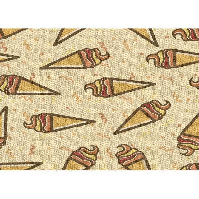 Ahgly Company Tapis d'Intérieur Lavables en Machine Rectangle Transitionnel Kaki Or, 2' x 3'