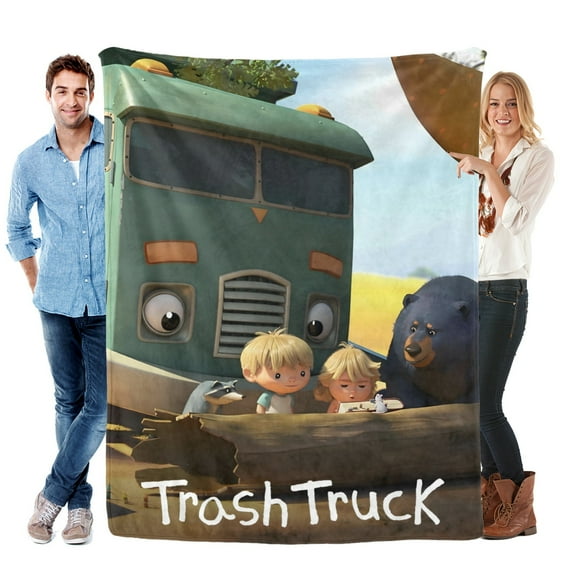 Trash Truck-Anti-Pilling Flannel Blanket Soft Lightweight Plush Fuzzy Cozy Luxury Blanket for Home and Kitchen Use – Perfect for Kids and Adults