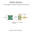 thumbnail image 4 of Rosec Jewels Princess Cut Created Green Sapphire Solitaire Stud Earrings for Women - AAAA Grade, 10K Yellow Gold, 4 of 6