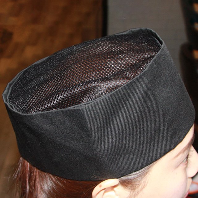YAOBAMM Hat Chef Hat Breathable Mesh Flat Dome Adjustable Fastener Japanese Korean Food Waiter Working Hat