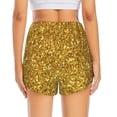 thumbnail image 4 of Uemuo Gold Glitter Pattern Women's Athletic Shorts High Waisted Running Shorts with Liner Pockets Gym Elastic Workout Shorts-Medium, 4 of 9