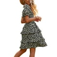 thumbnail image 6 of YNIQUE Women's Dresses Casual Summer Print Ruffle A Line Short Sleeve Mini Floral Dress for Women, 6 of 8