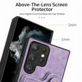 thumbnail image 3 of Nalacover For Samsung S21 Ultra Case Ring Holder Kickstand with Credit Card Holder, Back Flip Premium Leather Magnetic Clasp Removable Wirst Hand Strap Cover for Samsung Galaxy S21 Ultra, Purple, 3 of 15