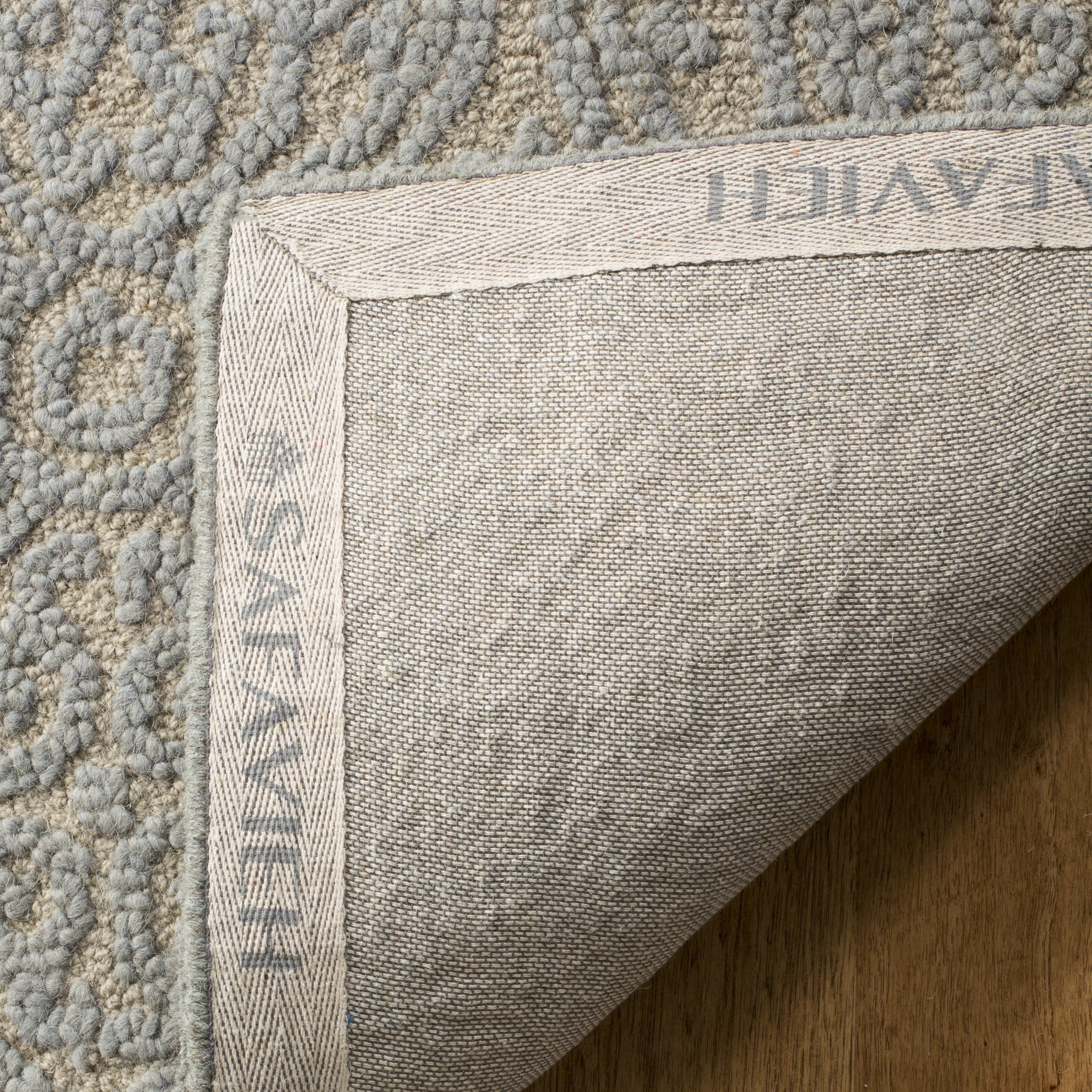 SAFAVIEH Cambridge Wade Geometric Wool Runner Rug, Dusty Blue/Cement, 2'6" x 8'