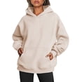 thumbnail image 1 of Sudaderas con Capucha Extragrandes para Mujer, Sudaderas de Forro , Suéteres de Moda para Otoño e Invierno Caqui 5XL, 1 of 9
