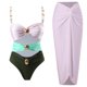 thumbnail image 1 of Trajes de baño tankini para mujer Trajes de baño de dos piezas con tirantes ajustables y hebilla de metal en bloques de color para mujer Trajes de baño para mujer Trajes de baño tankini para mujer, 1 of 5