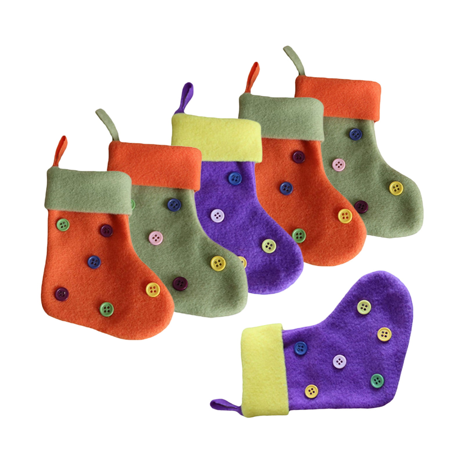 6pcs Christmas Mini Christmas Stockings Socks Decorative Socks Stocking Bags US 
