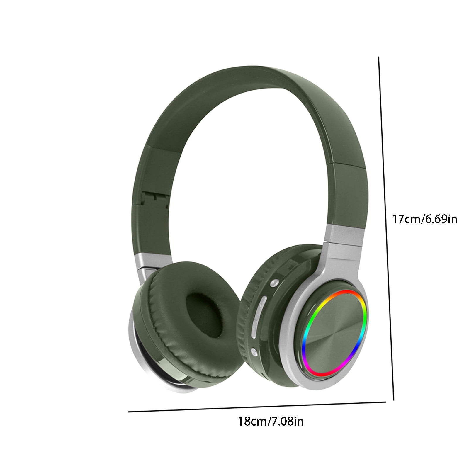 Bluetooth Headphones Over Ear, 65H Playtime and 6 EQ Music Modes Wireless Headphones with Microphone, HiFi Stereo Foldable Lightweight Headset, Deep Bass for Home Office Cellphone PC Ect.(Army Green)