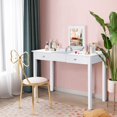 thumbnail image 4 of Costway Vanity Table Dressing Table Flip Top Desk Mirror 2 Drawers White, 4 of 10