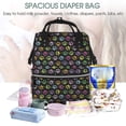 thumbnail image 5 of Fuzoiu Colorful Paw Print Diaper Bag Backpack,Baby Essentials Travel Tote,Multi function Waterproof Diaper Bag, Travel Essentials Baby Bag - Unisex, 5 of 6