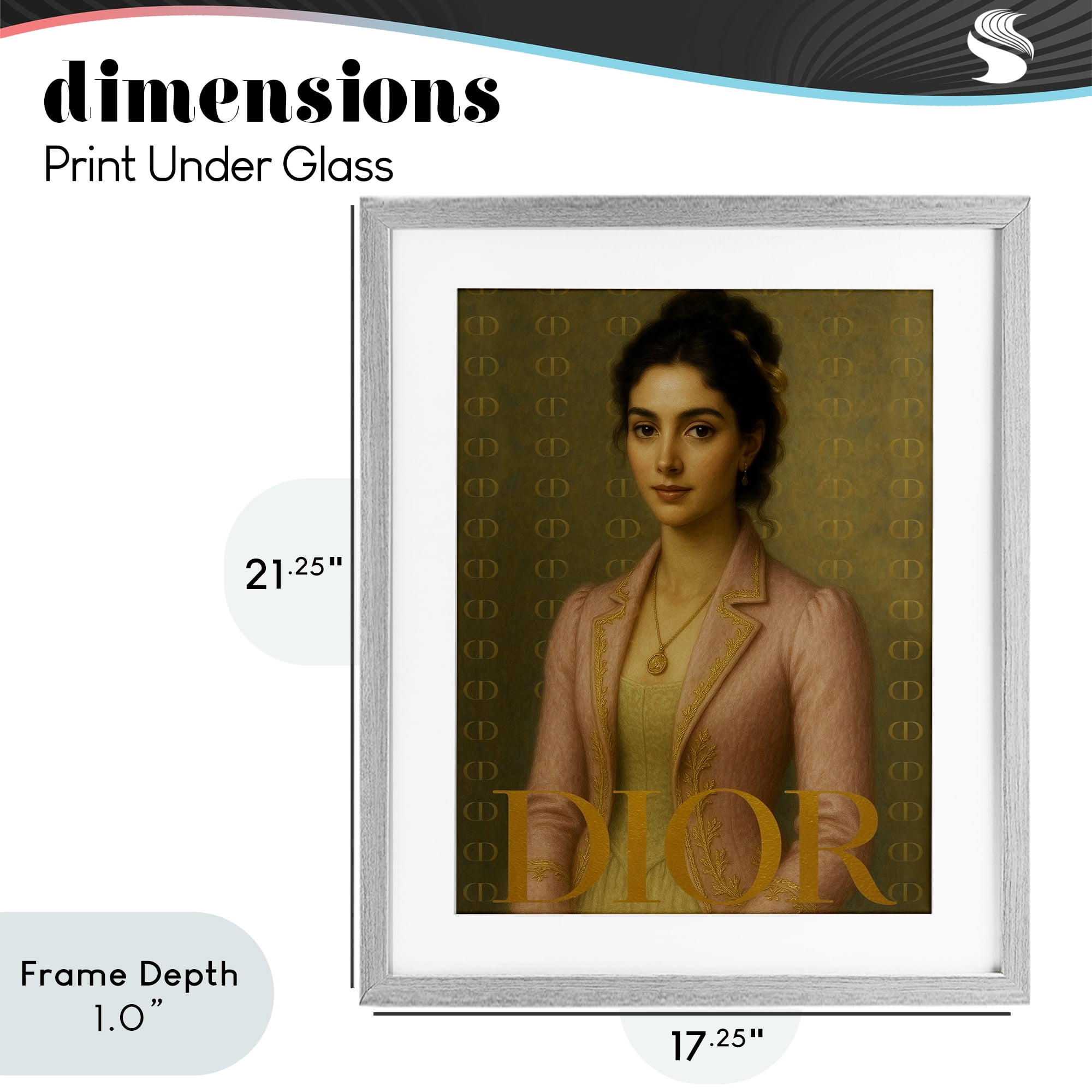 Stupell Industries Iconic Gentlewoman Fashion Gray Framed Print Under Glass, design by Grotto Studios